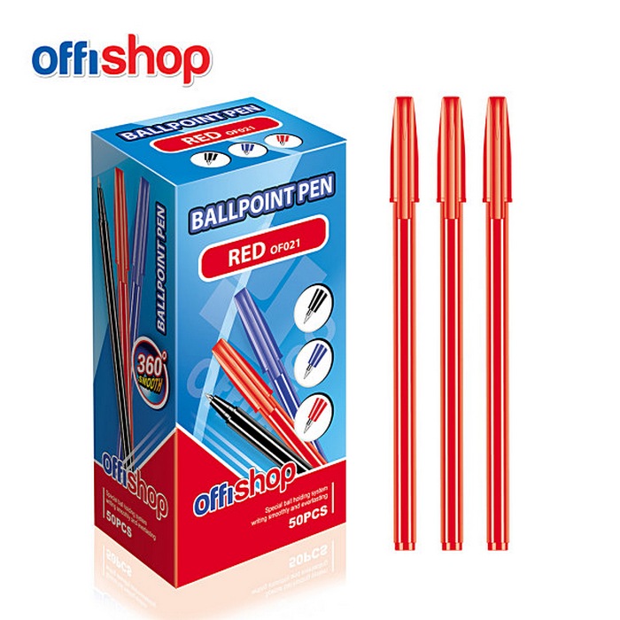 Hemijska olovka jednokratna crvena OF021