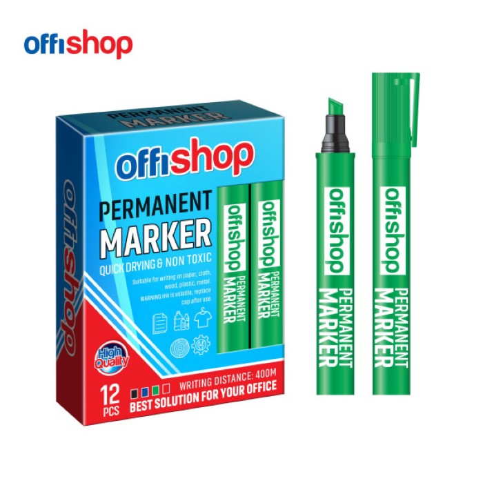 permanent-marker-green-chisel-tip-2.0-4.0mm-of582