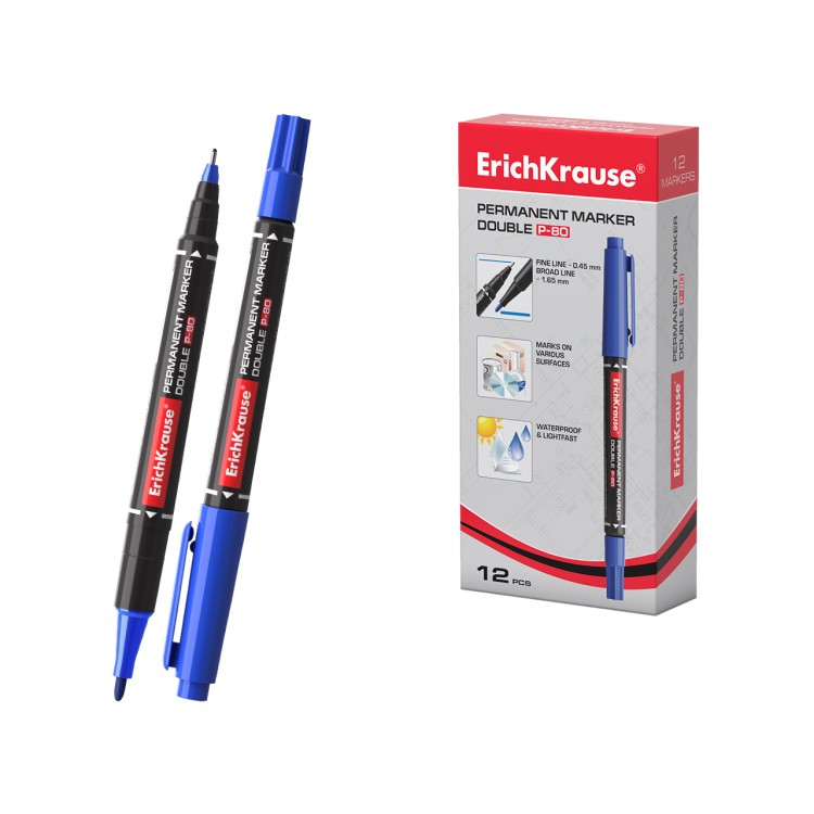 permanent-marker-erich-krause-double-p-80-plavi-48184 Permanent Marker Erich Krause Double P 80 Plavi 48184 - Image 1